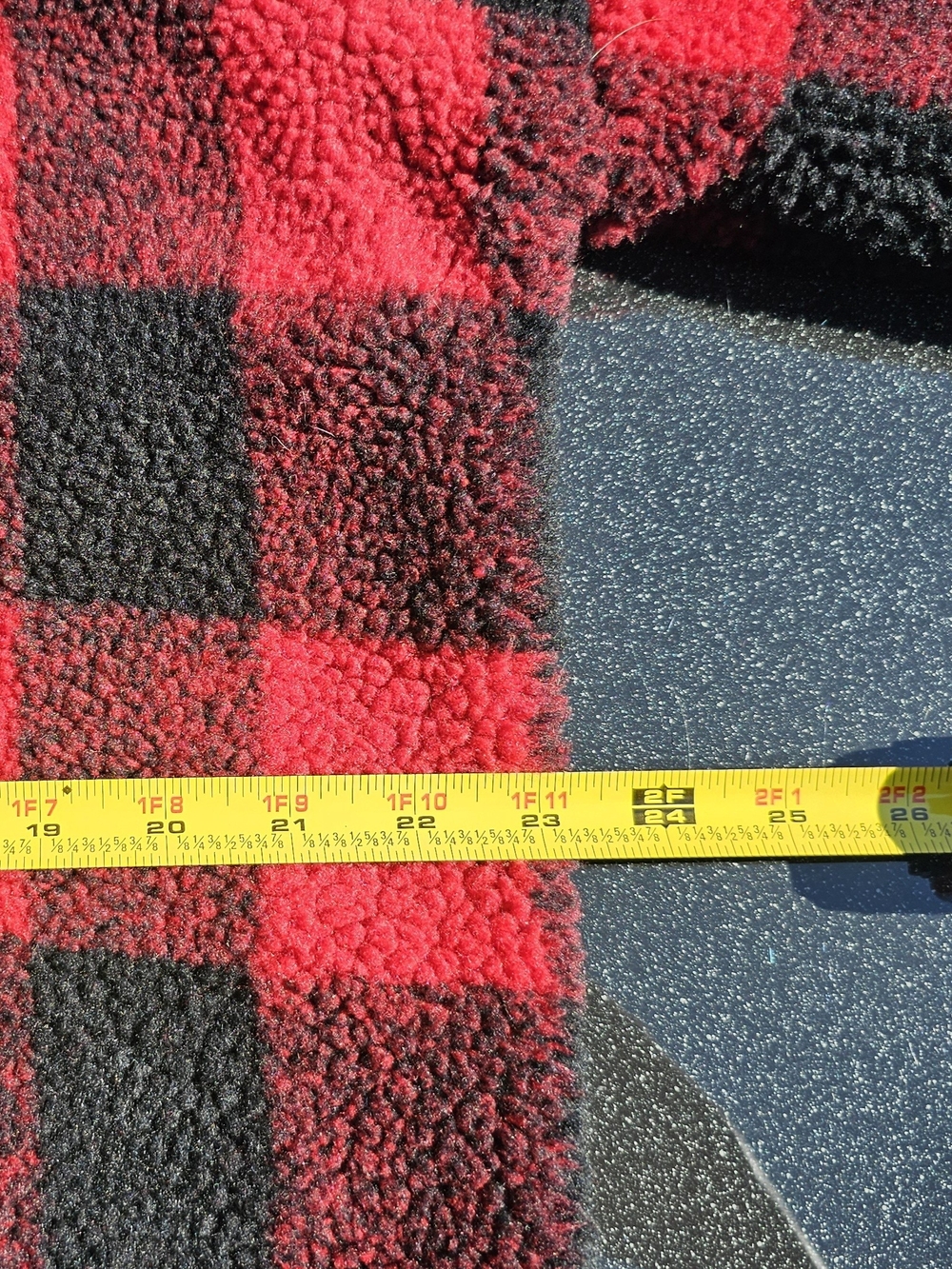 Bluivy Red and Black Buffalo Check Sherpa Puffer